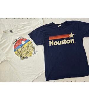 Mens Graphic T Shirt Bundle Large Houston Texas Desert Mirage Short Sleeve Tees